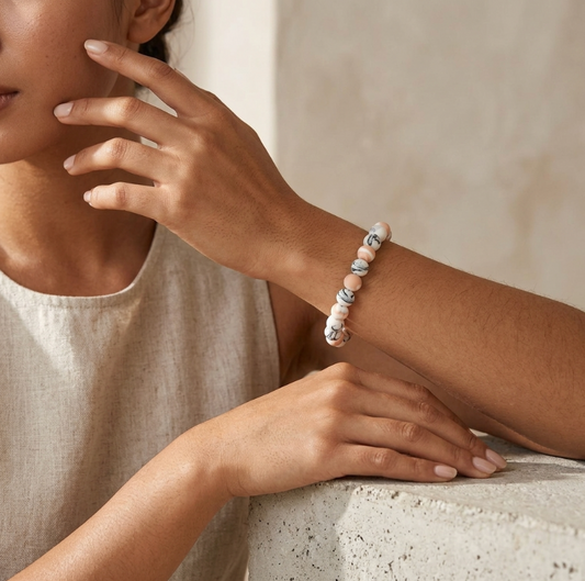 Bracelet en perles de porcelaine collection Contrast pour femme