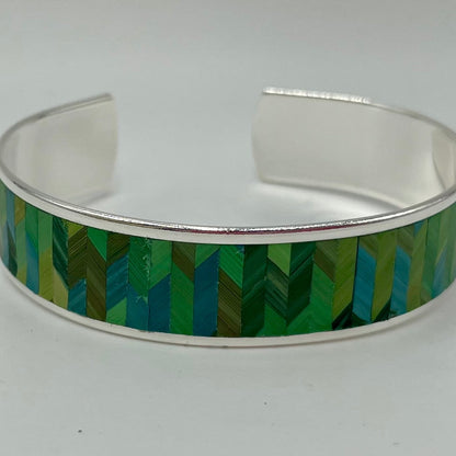 Manchette Chevron Moyenne en marqueterie de paille