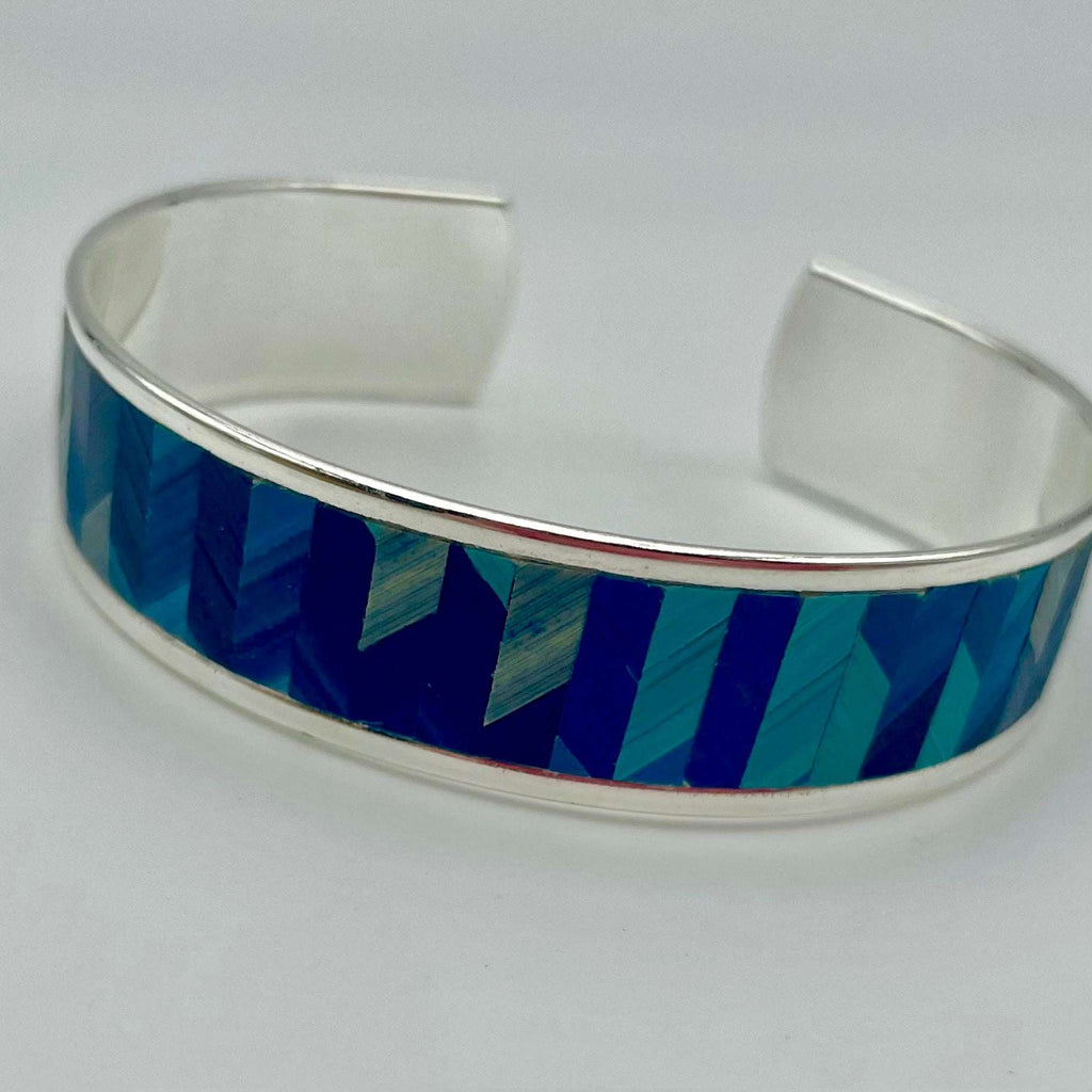 Manchette Chevron Moyenne en marqueterie de paille
