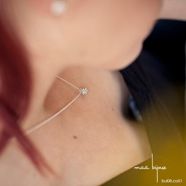 Collier bulle minimaliste en argent massif