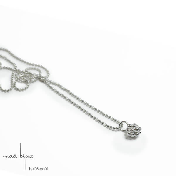 Collier bulle minimaliste en argent massif
