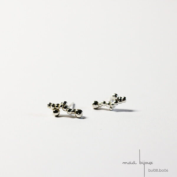 Boucle oreille barre minimaliste en argent massif