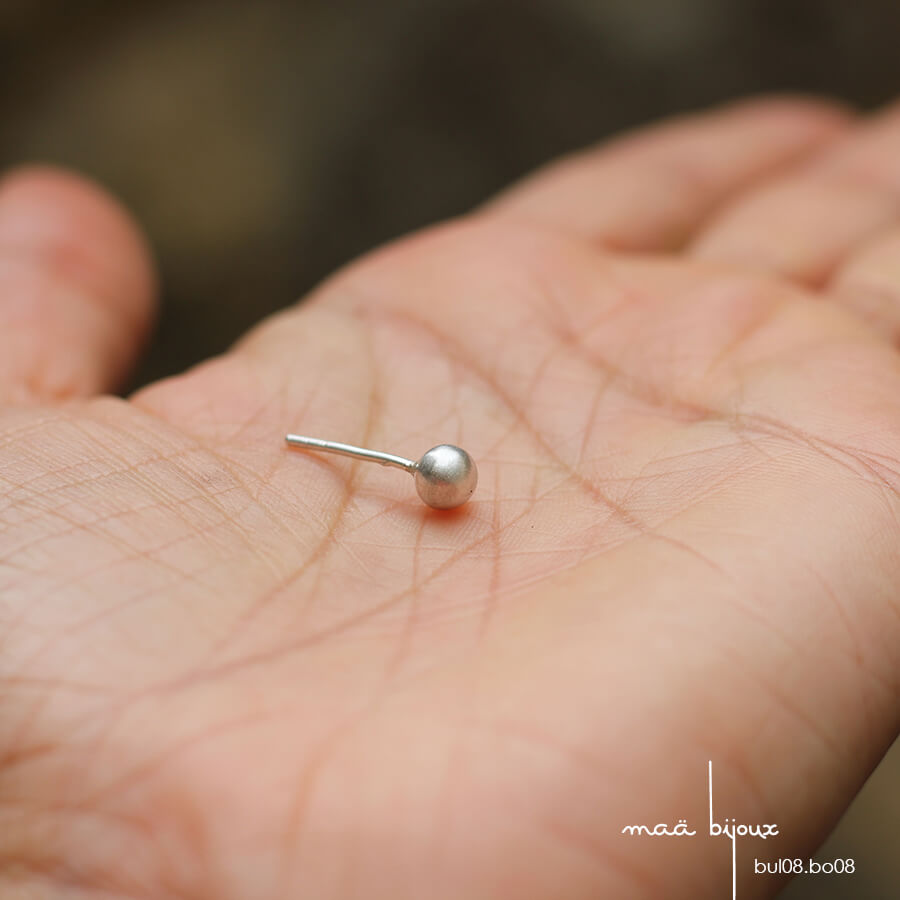 boucles d'oreille bulle en argent massif recyclé maa bijoux