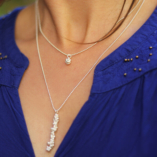 Collier bulle minimaliste en argent massif