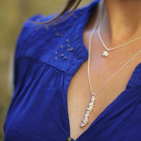 Collier bulle minimaliste en argent massif