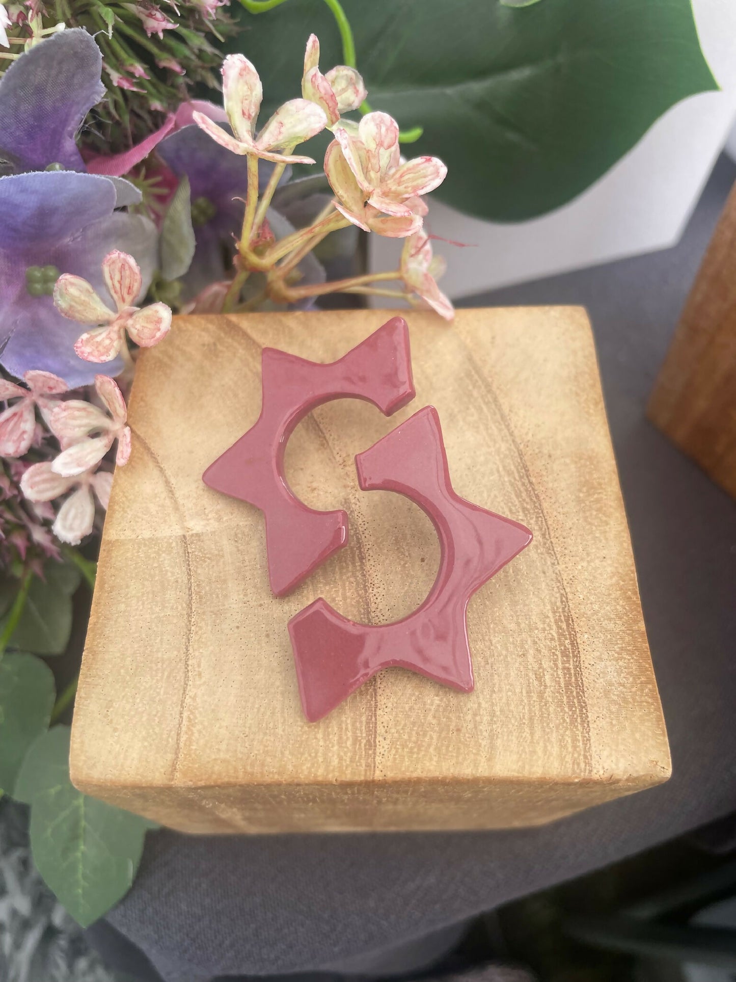 Clous d'oreille Etoile en porcelaine