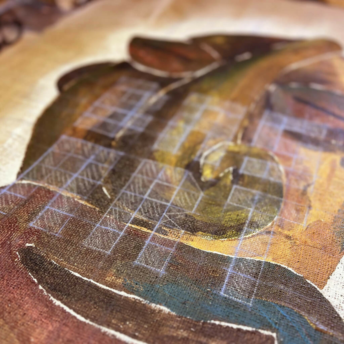 Détail de bannière en tissu : motifs à carreaux et texture tissée multicolore