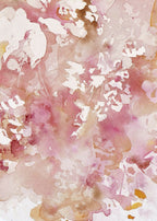 Aquarelle originale, dégradés rosés et beiges avec touches brunes