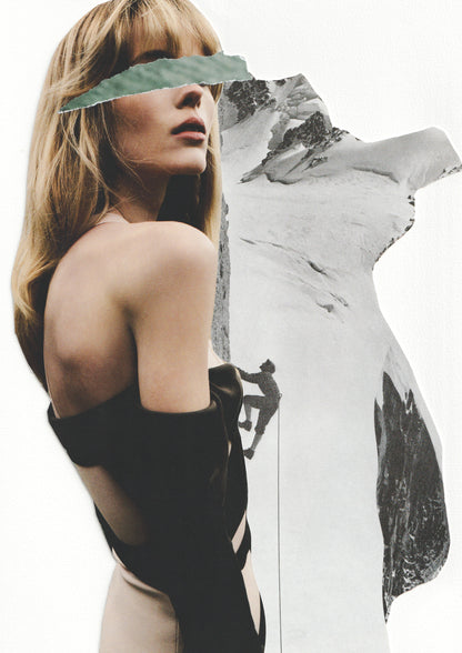 Collage analogique – Œuvre originale – Climb Me If You Dare