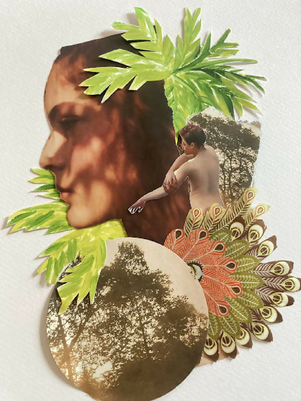 Souvenir de voyage décoratif, portrait stylisé avec palmiers et motifs colorés