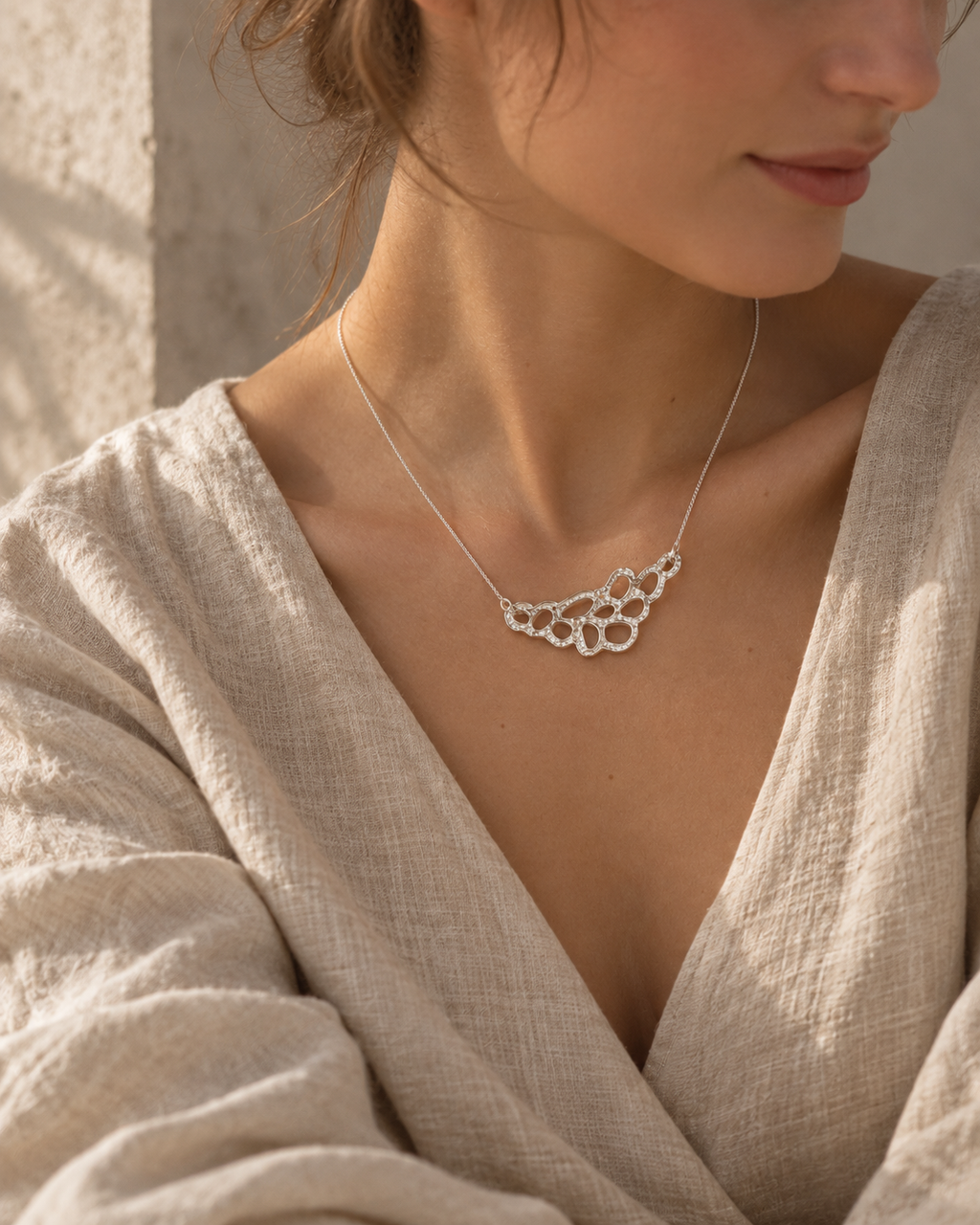 Collier Dentelle horizontale en argent massif 925