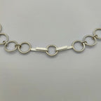 Fermoir de collier à maillons ronds en métal argenté