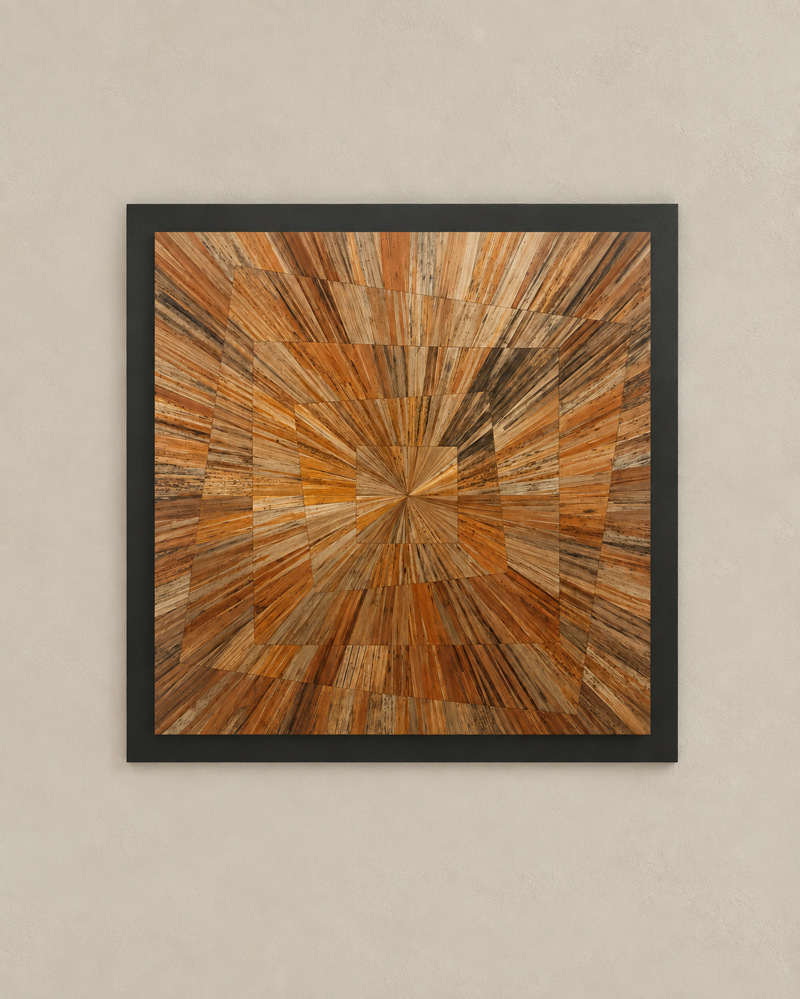 Convergence - tableau en marqueterie de paille