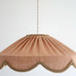 Suspension "Cosette" en Tissu Uni Lin Classic Linen - Abat-jour Festonné Style Vintage Made in France