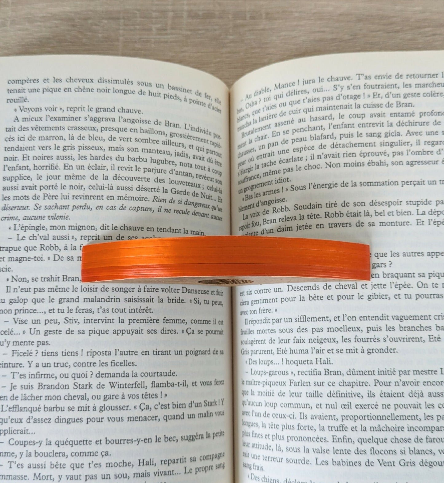 Bague de lecture avec Marqueterie de Paille Orange
