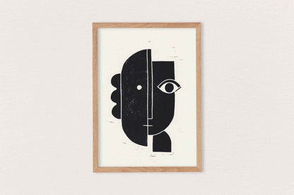 Linogravure - LE BAISER .02
