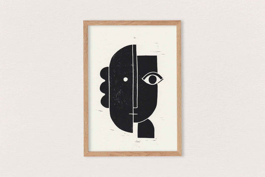 Linogravure - LE BAISER .02