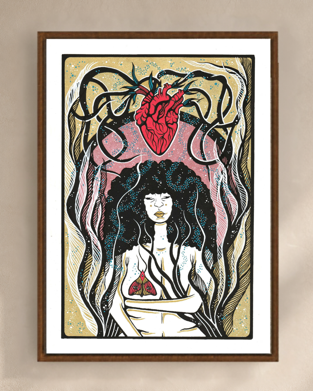 Illustration Corps à cœur de Diane Painson, mise en scène murale