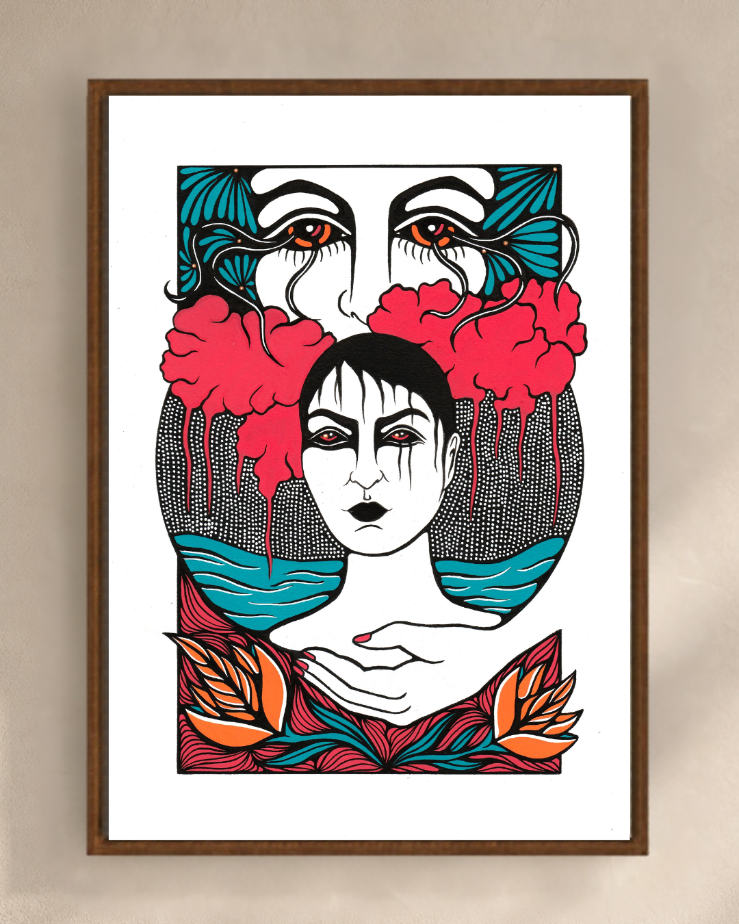 Illustration Orage de Diane Painson, mise en scène murale