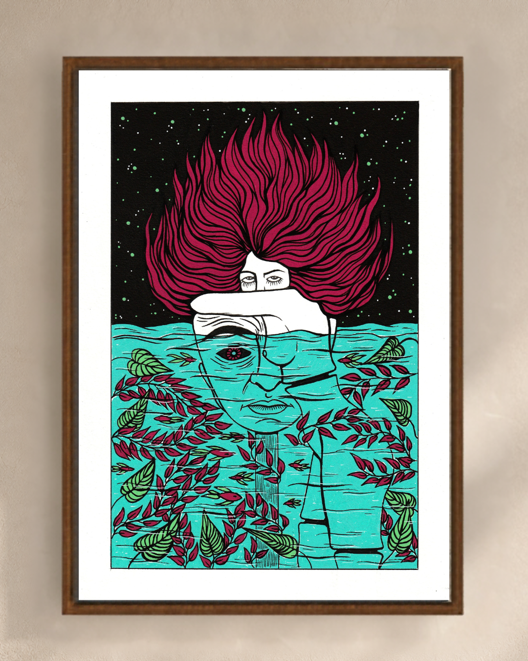 Illustration Sous la surface de Diane Painson, mise en scène murale