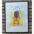Affiche encadrée « Mon flow » : silhouette de dos, texte manuscrit, fond clair.