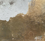 Peinture abstraite « ÉTAIN » avec texture brute, zones dorées et blanc cassé