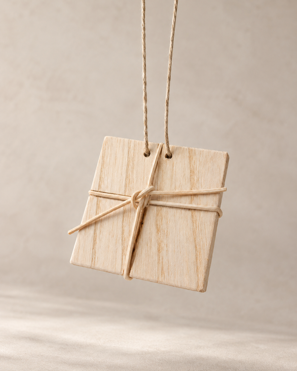 Décoration de Noël Cadeau en bois nouée de raphia, NOVA LINIO