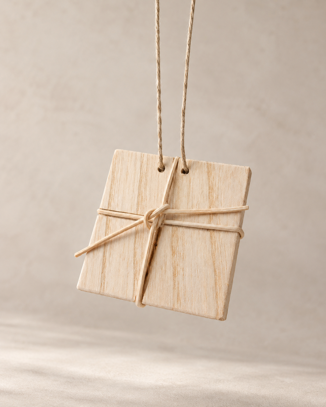 Décoration de Noël Cadeau en bois nouée de raphia, NOVA LINIO
