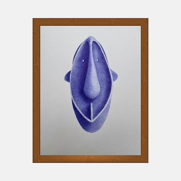Marque Bic#7 en forme de goutte violette