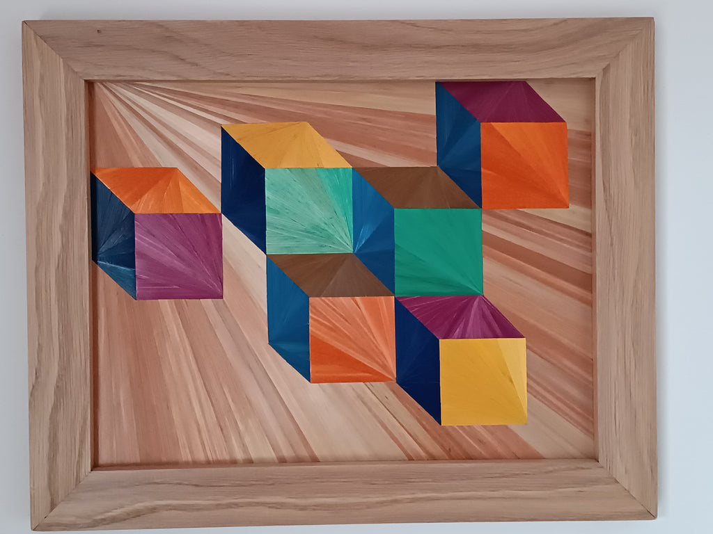 tableau en marqueterie de paille