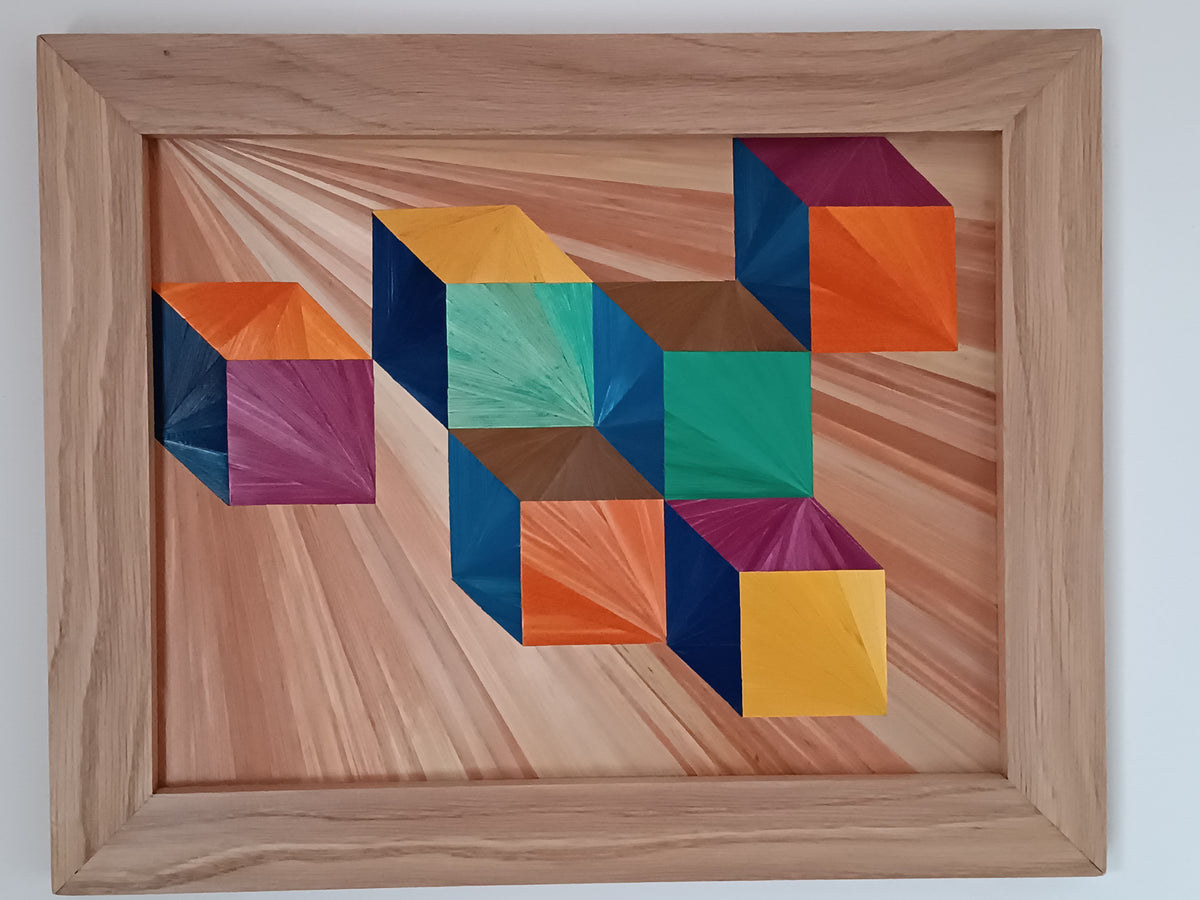 tableau en marqueterie de paille