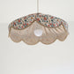 Suspension "Cosette" en Tissu Floral English Garden - Abat-jour Festonné Style Vintage Made in France