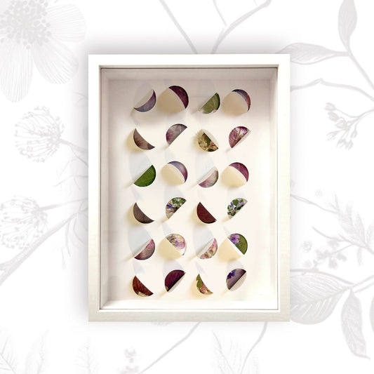 Demi lune VIOLET ROSE - A4 - fleurs séchées