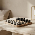 Ceramic and wood chessboard