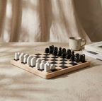 Ceramic and wood chessboard