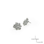 boucles d'oreille fleur puce en argent massif recyclé, bijou écologique, maä bijoux écume de mer, bijou de créateur