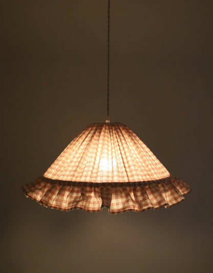 Suspension conique avec volant Emilia "petits carreaux rose"