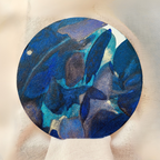 Échantillon d’encre abstraite bleu, motif circulaire texturé