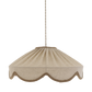 Suspension "Cosette" en Tissu Uni Beige Classic - Abat-jour Festonné Style Vintage Made in France
