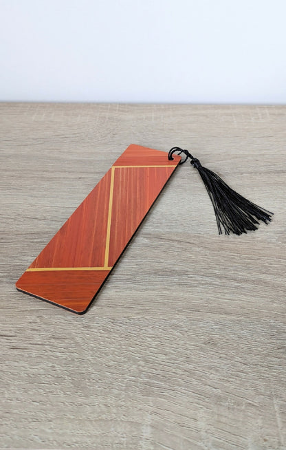 Marque-pages avec marqueterie de paille Orange/Gris Anthracite/Jaune