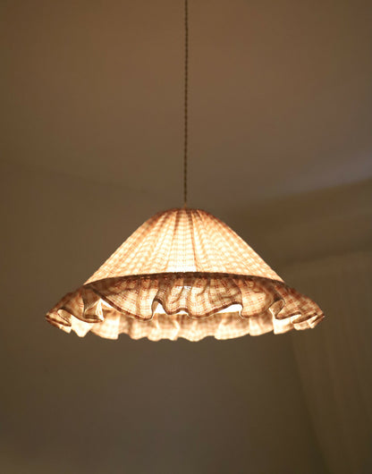 Suspension conique avec volant Emilia "petits carreaux rose"