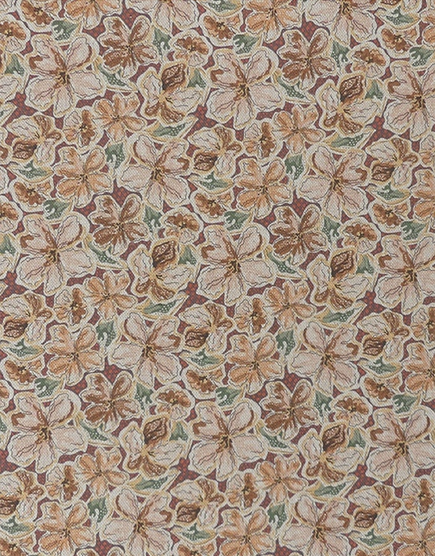 Tissu de l’abat-jour : motif floral provençal sur fond crème, détails des fleurs