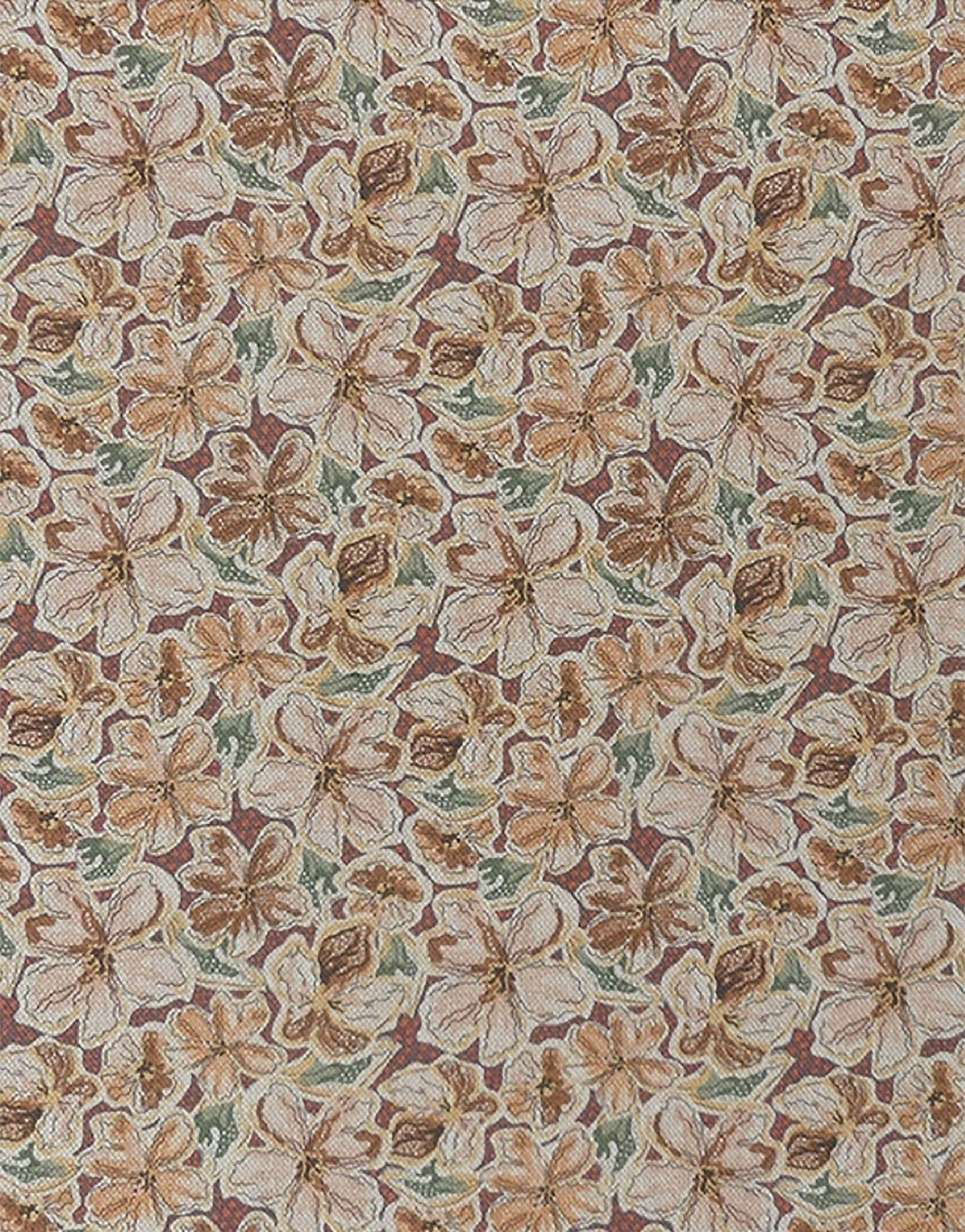 Tissu de l’abat-jour : motif floral provençal sur fond crème, détails des fleurs