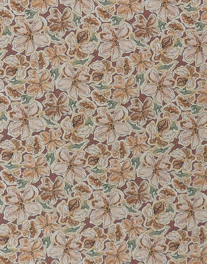 Tissu de l’abat-jour : motif floral provençal sur fond crème, détails des fleurs