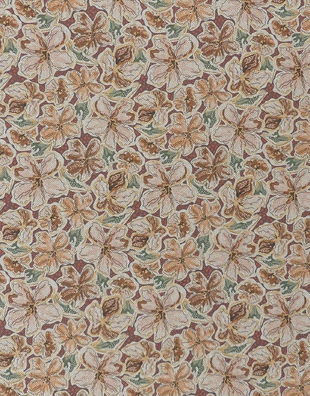 Tissu de l’abat-jour : motif floral provençal sur fond crème, détails des fleurs