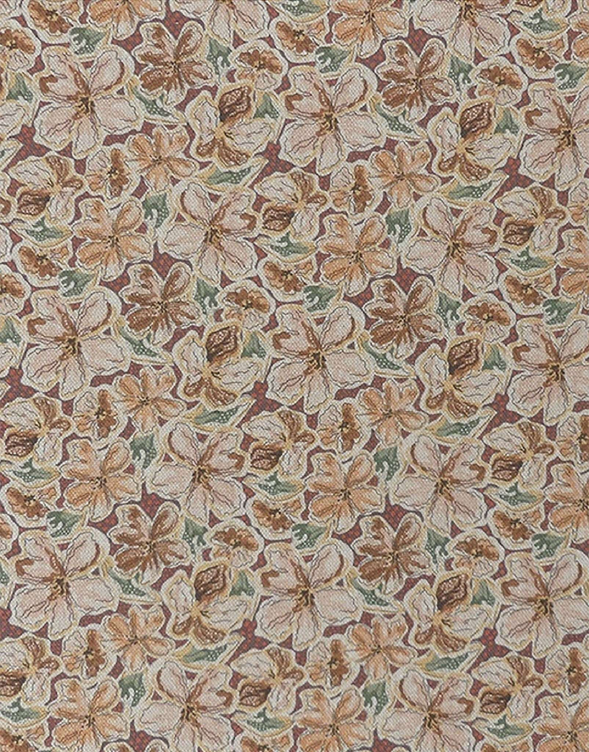 Tissu de l’abat-jour : motif floral provençal sur fond crème, détails des fleurs