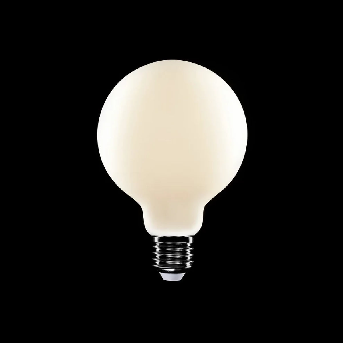 Ampoule LED G95 effet porcelaine, globe opale diffusant, base à vis