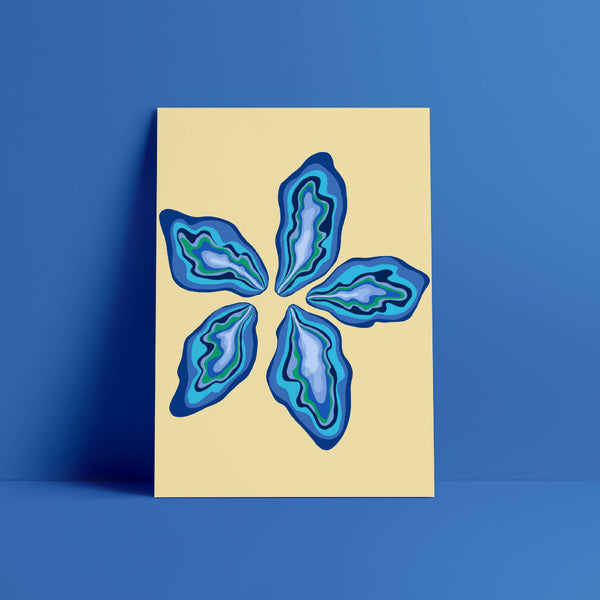 Décor carré d’étoile bleue sur fond beige