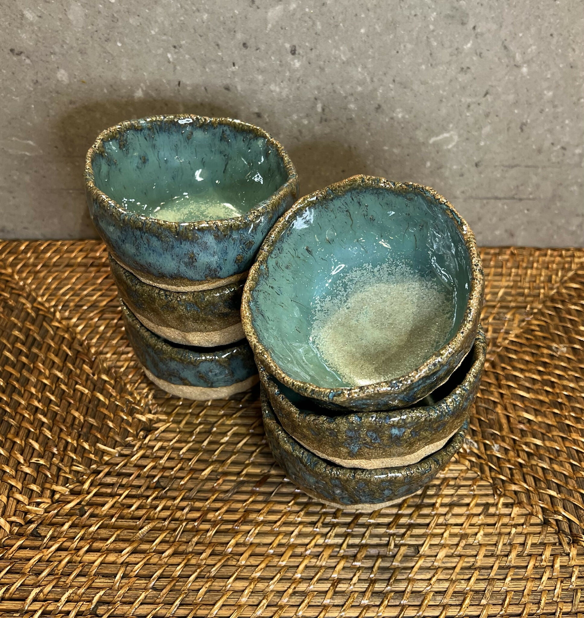 4 bols turquoises