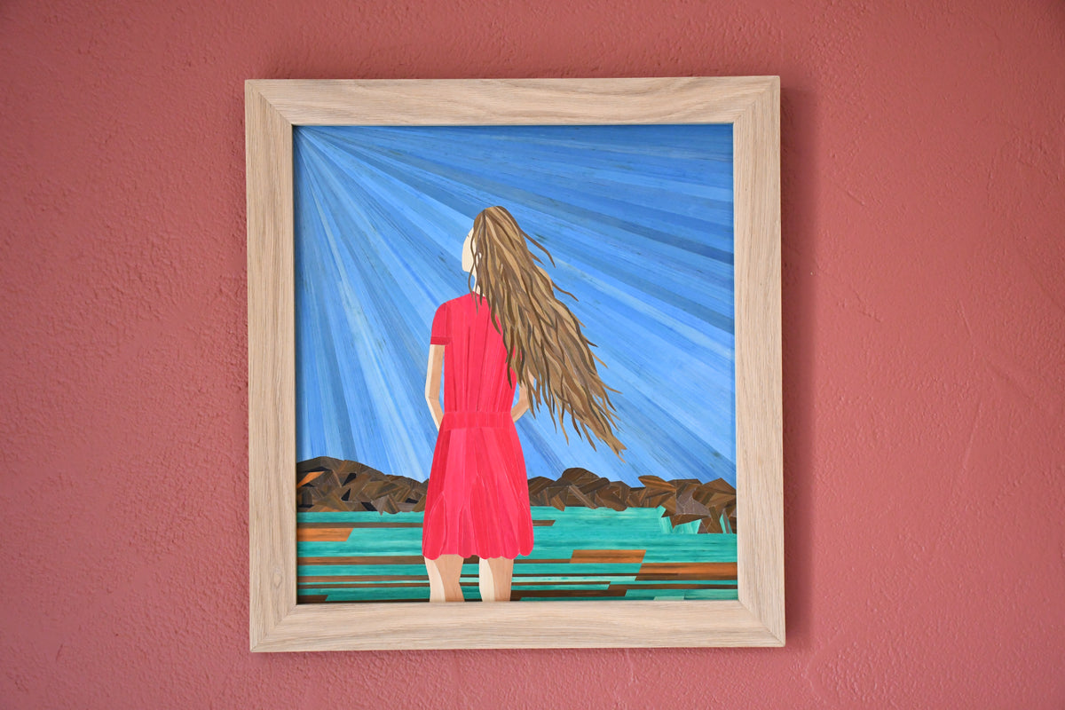 tableau en marqueterie de paille